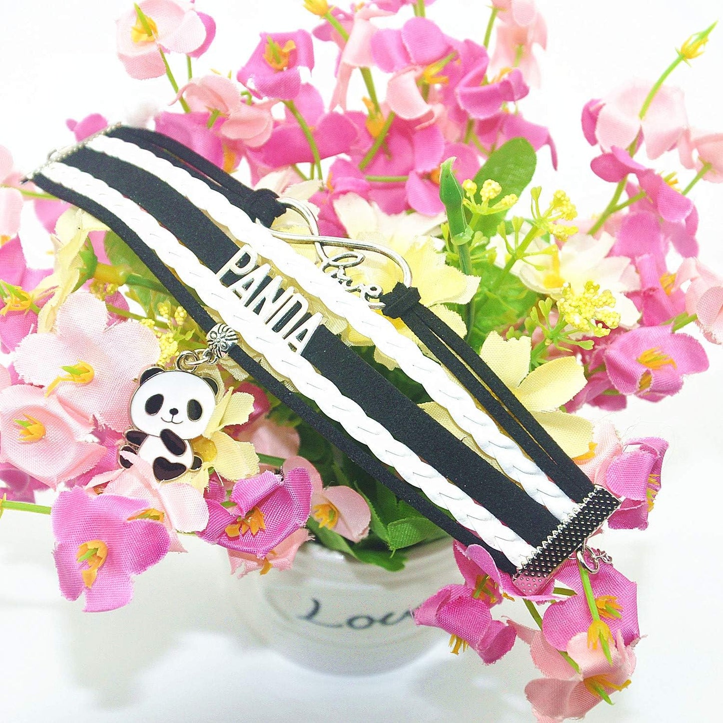 Panda Bracelet Jewelry Bear - Cute Infinity Love Panda Charm Bracelet Gifts for Girls, Women, Men, Boys
