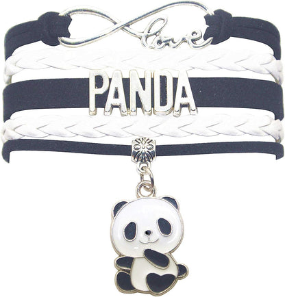 Panda Bracelet Jewelry Bear - Cute Infinity Love Panda Charm Bracelet Gifts for Girls, Women, Men, Boys