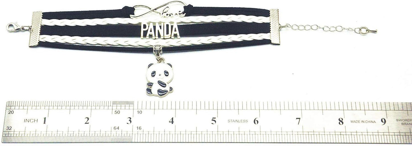 Panda Bracelet Jewelry Bear - Cute Infinity Love Panda Charm Bracelet Gifts for Girls, Women, Men, Boys