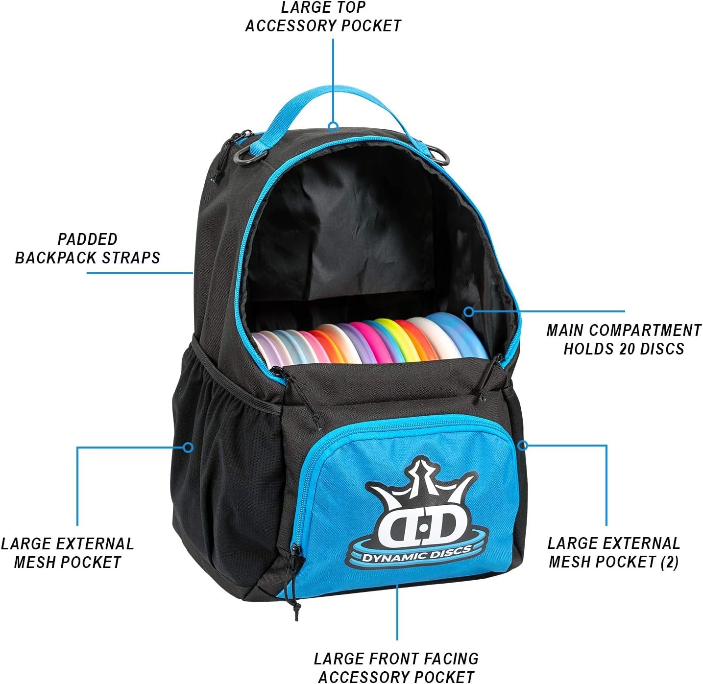 Dynamic Discs Cadet Disc Golf Backpack | Frisbee Disc Golf Bag with 17+ Disc Capacity | Introductory Disc Golf Backpack | Lightweight and Durable | Discs NOT Included