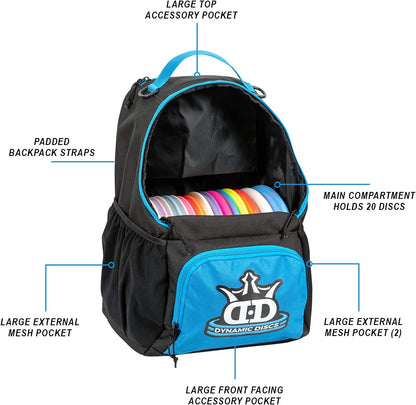 Dynamic Discs Cadet Disc Golf Backpack | Frisbee Disc Golf Bag with 17+ Disc Capacity | Introductory Disc Golf Backpack | Lightweight and Durable | Discs NOT Included