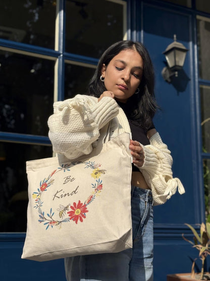 Ecoright Aesthetic Canvas Tote Bag for Women Large Zipper Tote Bags with Pocket, Womens Tote Bag for Yoga, Work, Beach