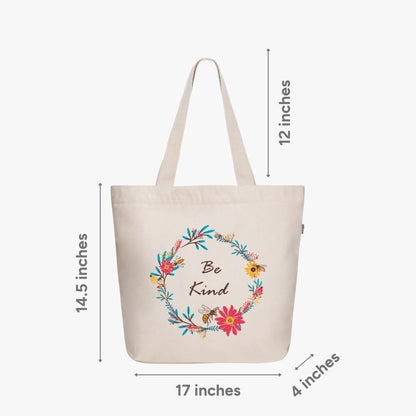Ecoright Aesthetic Canvas Tote Bag for Women Large Zipper Tote Bags with Pocket, Womens Tote Bag for Yoga, Work, Beach